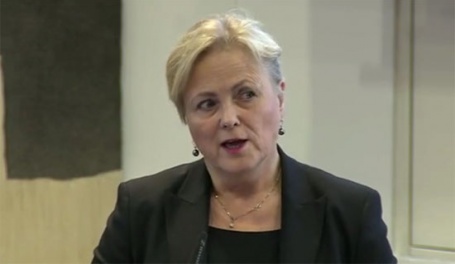 Kulturminister Thorhild Widvey (H) la fram stortingsmeldinga om allmennkringkasting og mediemangfald fredag.
