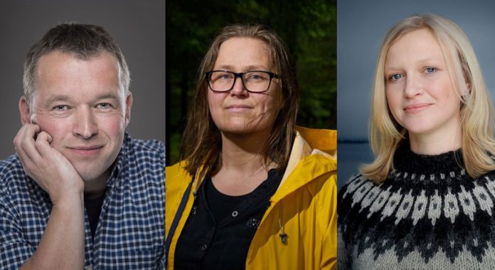 Arnfinn Kolerud, Olaug Nilssen og Maria Parr er nominerte til Kritikarprisen. Foto: Per Eide, Bent R. Synnvåg og Agnete Brun, Samlaget